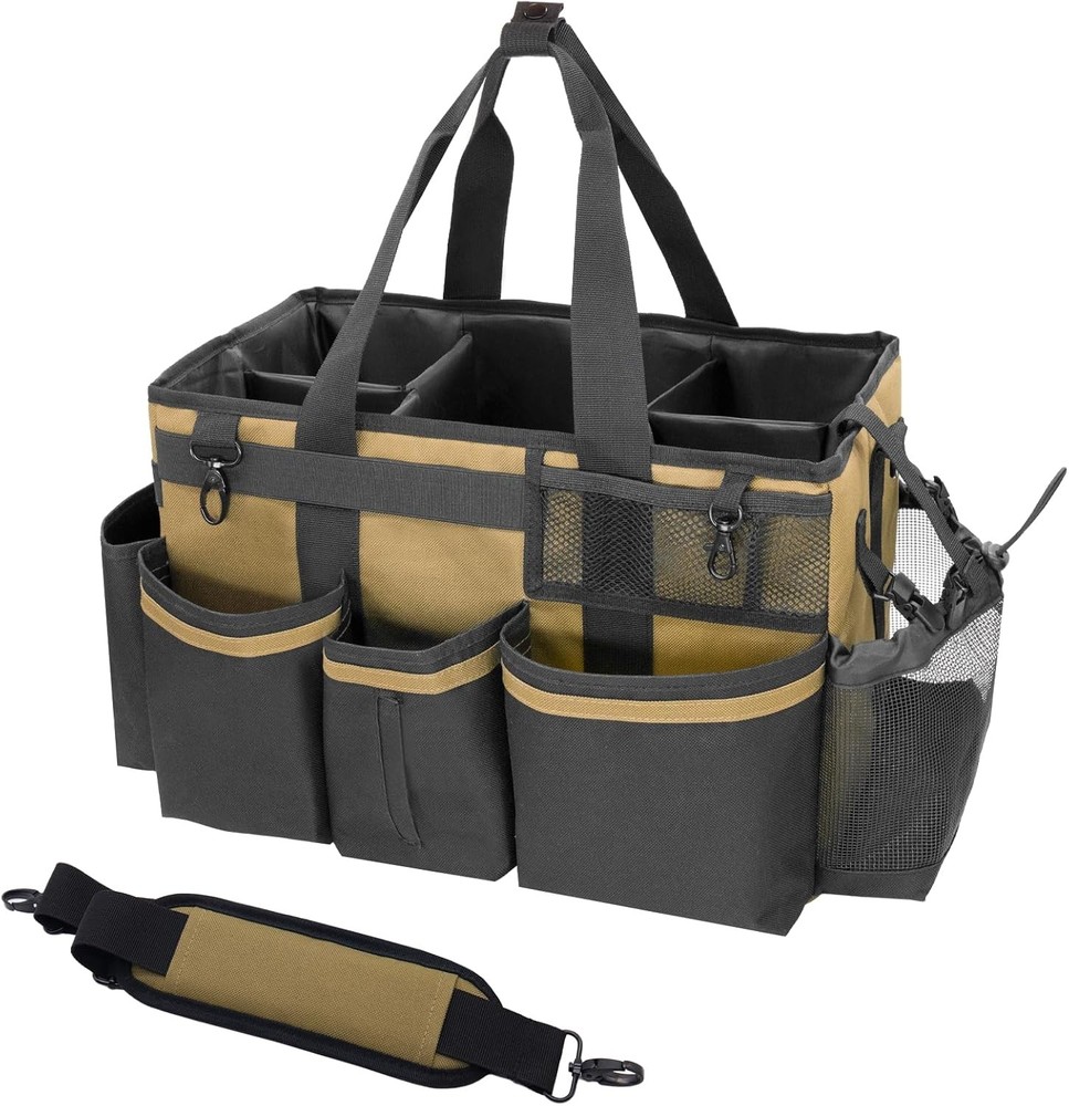 Wearable Cleaning Caddy Organizer with Handle & Shoulder Straps for Housekeepers