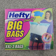 Hefty Big Bags XXL 22 Gallon OneZip Slider Sturdy Handle New Open – 2 In Pack