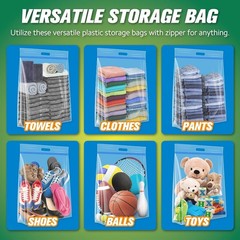 Pack of 3 Heavy-Duty Resealable Storage Bags – 25 Gallon, Easy Transport
