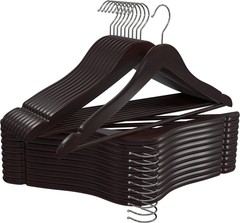 Wooden Hangers Pack of 20 & 80 Suit Hangers Premium Natural Finish Utopia Home
