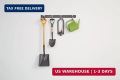Rubbermaid FastTrack Garage Storage Utility Hooks 5 Piece Black All in One Rail