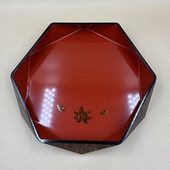 Japanese Cherry Bark Hexagonal Wooden Accessory Valet Tray Bowl Mid Century