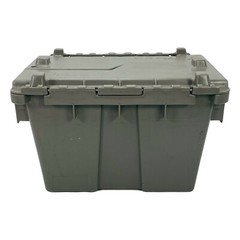 Choice Stackable Grey Chafer Tote / Storage Box with Attached Lid 12x10x7 Gray