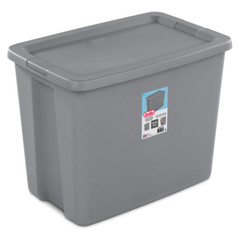 Plastic Storage Tote Box With Lid Stackable Container Bin Basket 30 Gallon