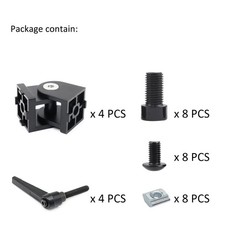 4 Sets Black 25 Series 10 Series Aluminum Extrusion Pivot Hinge Swivel Degree…