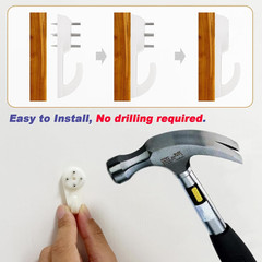 30pcs Concrete Wall Hooks, Non-Trace Picture Hanger for Wooden/Stucco/Plaster/Ha