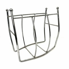 Vintage MCM Atomic Chrome Magazine Rack 12x12x6.5”