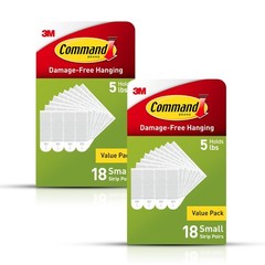 4 lb Small Picture Hanging Strips 36 Pairs (72 Strips), Damage-Free Hanging P…