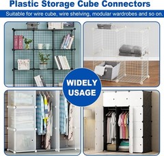 32pcs Durable Black Cube Connectors for Modular Closet and Storage Solutions