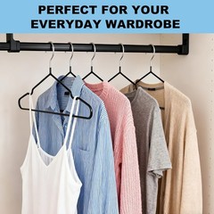 Quality 16-Inch ClosetMax Metal Non-Slip Hangers – 50-Pack – Thin 3.6MM