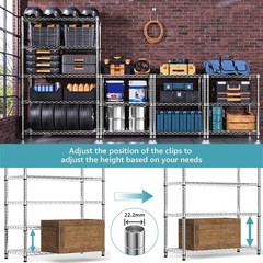 MZG Storage Rack Metal Shelving Wire Shelves Tool Garage Rack Shelves 76.8″H