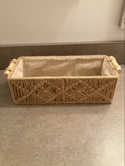 Macrame Storage Baskets Toilet Paper Basket Boho Decor Box for Countertop Shelf