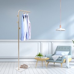 Modern Gold Clothes Rack 170cm Shelf 40cm Hanging Rod with 3* Side Hooks