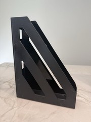 Magazine Holder Organizer Black Plastic 9.25″ X 12″ X 3″
