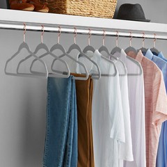 50/100pcs Premium Velvet Hangers Non-Slip w/Finger Clips and Tie Rack Ultra Slim