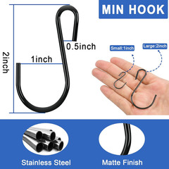 30 Pack 2 Black S Hooks Heavy Duty Mini Hanging Hooks for Home Kitchen Jewelry