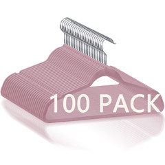 Flocked Velvet Hanger Clothes Non-Slip Hangers Suit/Shirt/Pants Hangers, Pink