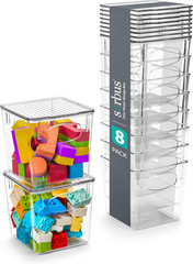 Large Clear Plastic Bins with Lids – Stackable Organizer for Toys, Clothes, Medi