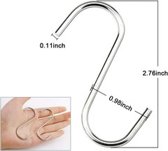 40 Pack S Hooks – Stainless Steel Heavy Duty S Hooks for Hanging Pots, Pans, Pla
