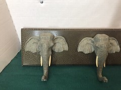 Triple Elephant Hanging Wall Coat Jacket Hook