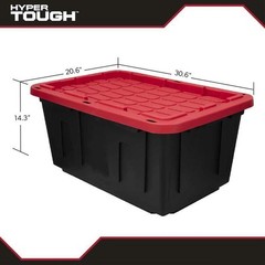 27 Gal Plastic Storage Tote Box Stackable Snap Lid Lockable Organizer Antirust