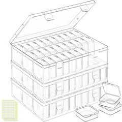 Bead Organizer , 93Pcs Small Bead Storage Containers Plastic Cases with Hinge…