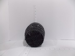 Black Woven Rattan Basket Round Decorative Storage Bin 6×6 in Used