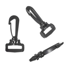 Black Plastic Swivel Snap Hook by Paracord Planet – For 1 Inch Webbing & Straps