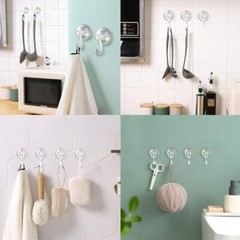 2PCS Heavy Duty Suction Cup Hook Cup Wall Wreath Hanger Window Shower Kitchen