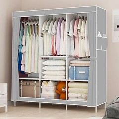 Space Saver Closet Storage Organizer Wardrobe Clothes Rack with Shelves Portable
