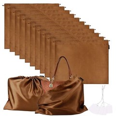 10 Pack Silk Dust Cover Storage Bag Drawstring Pouch for Handbag, 23.6×19.6 Inch