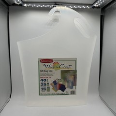 Set of 4 Rubbermaid Wrap n Craft Gift Bag Totes Clear Stackable Hanging 2003 USA
