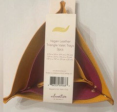 Nwt Elevation by Tina Wells Set of 3 Saffiano Triangle Vegan Leather Valet Tray