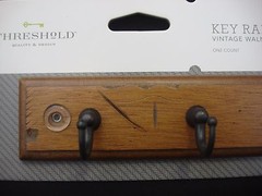 Threshold 4 Hook Key Rail 8 ¾“ Vintage Walnut & Soft Iron Finish No. 085030205