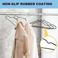 Quality 16-Inch ClosetMax Metal Non-Slip Hangers – 50-Pack – Thin 3.6MM