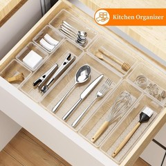 32PCS Clear Drawer Organizer Set Storage Bins Kitchen Bathroom Makeup Jewelry