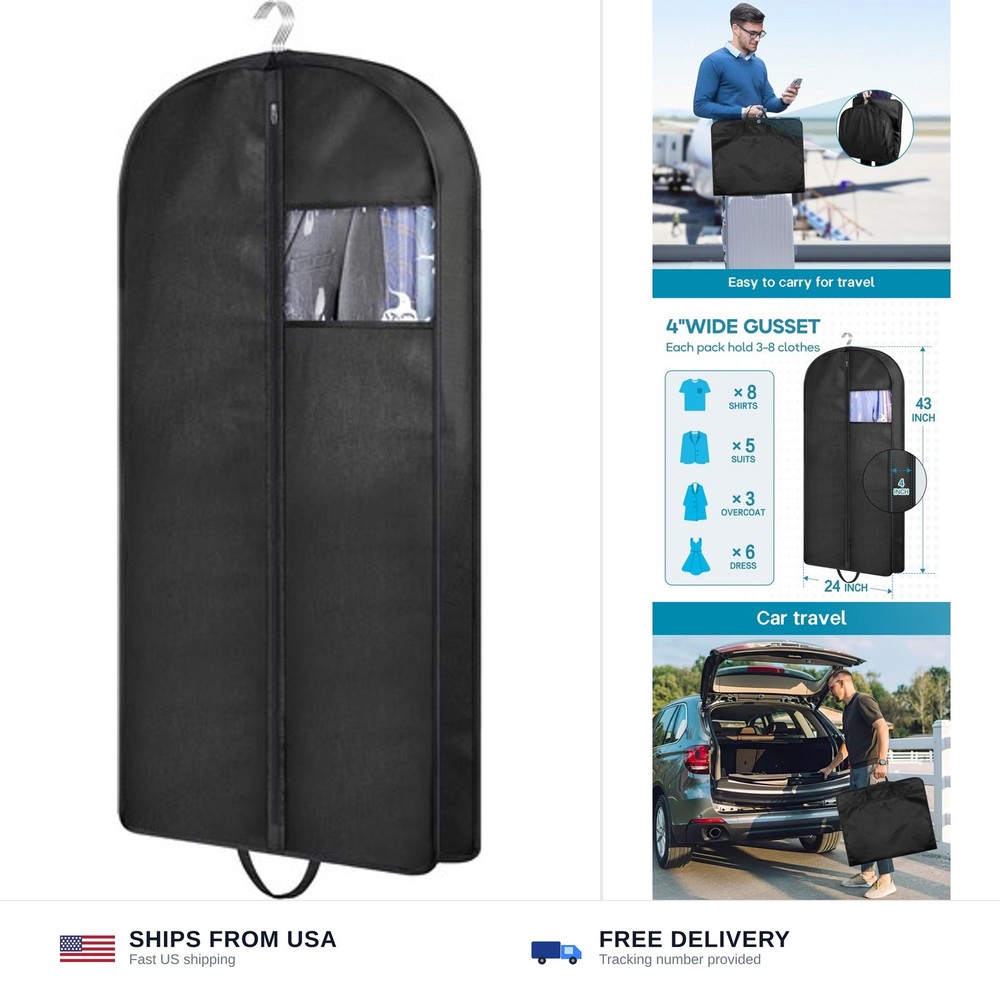 KIMBORA 43″ Garment Bag for Travel, Gusseted Suit Bags for Men With Handle Ga…