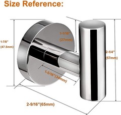 Polished Chrome Towel Coat Hooks SUS304 Stainless Steel Bathroom Clothes Gara…