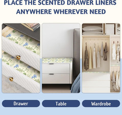 Fresh Linen Drawer Liners Shelf Liners, 14.3 X 19.6 Inch 6 Sheets, Scented Drawe
