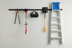 Fasttrack Garage Storage Utility Hooks 7 Piece Black All in One Rail Hook Kit &