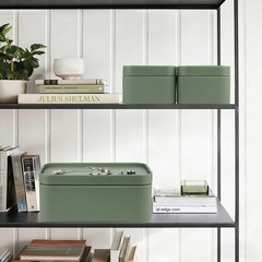 Faux Leather Decorative Storage Boxes, Dust proof Storage Shelf Baskets with …