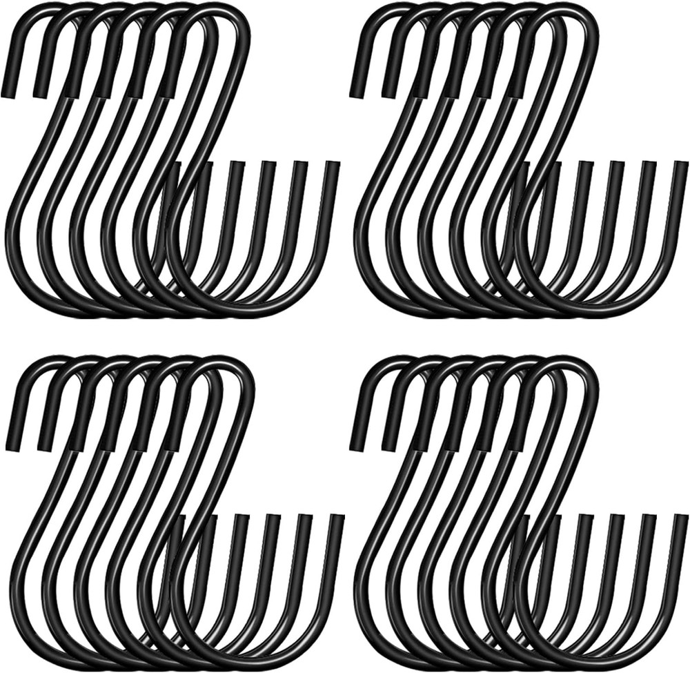 30 Pack 2 Black S Hooks Heavy Duty Mini Hanging Hooks for Home Kitchen Jewelry