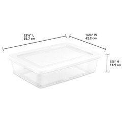 Sterilite 28 Qt Storage Box, Stackable Plastic Container Home Organizer, 10 Pack