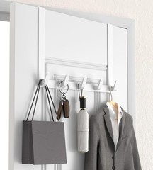 KitchLife Long Over Door Hook Hanger 15.75″ Heavy Duty Glossy White L40U