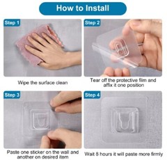 30 Sets Double-Sided Adhesive Wall Hooks – Utility Hanger Suction Cup Holders