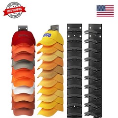 Hat Organizer Hold up to 20 Hats, 2 Pack Hat Rack for Wall with Strong Adhesi…