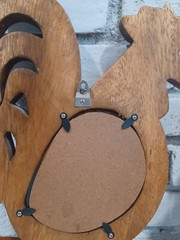 Wood Vintage Rooster Mirror Wall Hanging Coat Rack 9 1/2″ x 15″