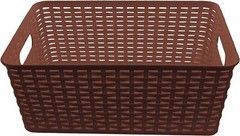 YBM Home Medium Plastic Rattan Storage Box Basket Organizer, BA425