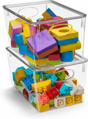 Large Clear Plastic Bins with Lids – Stackable Organizer for Toys, Clothes, Medi