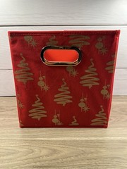 Relaxed Living (Set Of 2) Decorative Storage Bins 10.5×10.5×11 Christmas Holiday